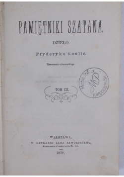 Pamiętniki szatana, Tom III, 1870 r.