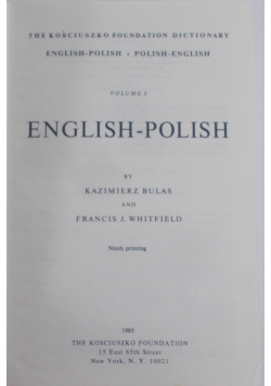 English-Polish Volume I