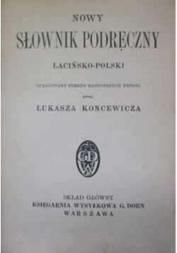 Nowy słownik podręczny łacińsko-polski, 1936 r.