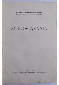 Polskie prawo cywilne.Zobowiązania, 1938 r.