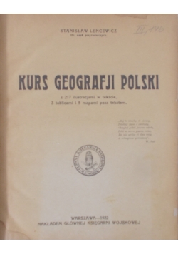 Kurs geografji Polski, 1922r.