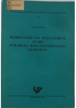 Komentarz do regulaminu sejmu Polskiej Rzeczypospolitej Ludowej