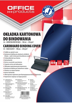 Okładki do bindowania Office Products A4 kartonowa błyszcząca 100 sztuk niebieska
