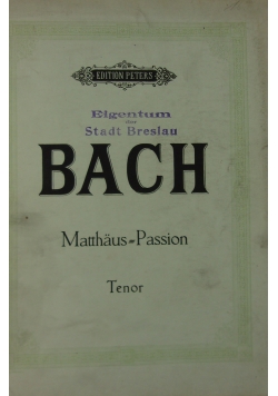 Matthaus=Passion Tenor