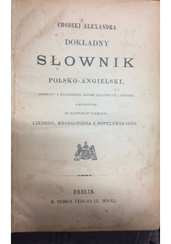 Dokładny słownik polsko-angielski, 1913r.