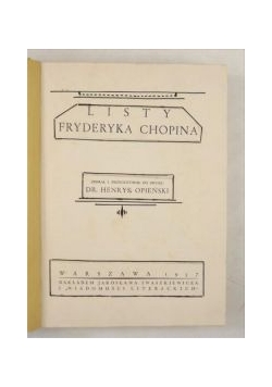 Listy Fryderyka Chopina, 1937 r.