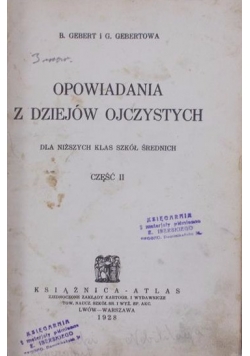 Opowiadania z dziejów ojczystych, Część I, 1928 r.