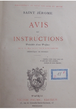 Avis et Instructions , 1873 r.