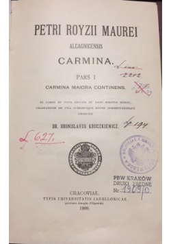 Petri Royzii Maurei, 1900 r.
