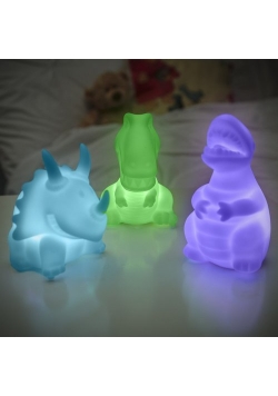 Dinozaury zmieniające kolor lampki Zestaw 3 sztuki