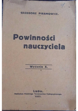 Powinności nauczyciela wydanie X, 1920 r.