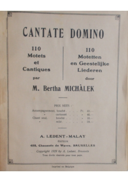 Cantate Domino , 1929 r.