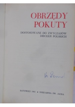 Obrzędy pokuty. Dostosowanie do zwyczajów diecezji polskich