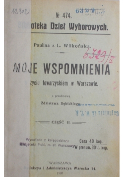 Moje wspomnienia, 1907r