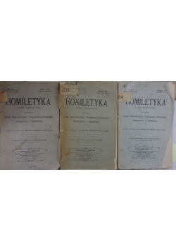 Homiletyka pismo miesięczne  3 zeszyty, 1910 r.