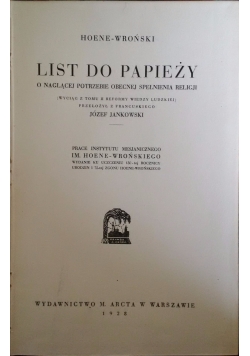 List do papieży. O naglącej potrzebie obecnej spełnienia religii, 1928 r.