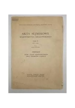 Akta sejmikowe województwa krakowskiego