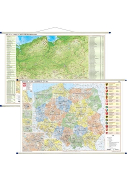 Polska mapa ścienna dwustronna fizyczno-administracyjna 1:700 000