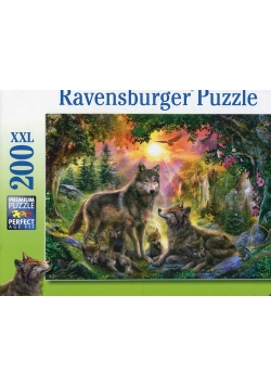 Puzzle XXL 200 Rodzina wilków w słońcu