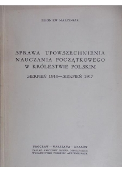 Sprawa upowszechnienia nauczania początkowego w Królestwie Polskim