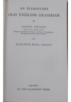 Old english grammar, 1948 r.