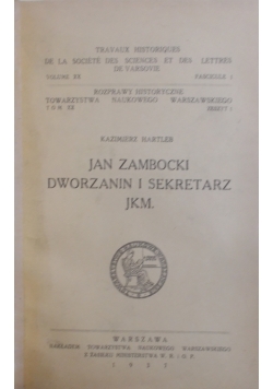 Jan Zambocki dworzanin i sekretarz JKM, 1937r.
