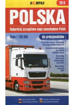 Polska Najbardziej szczegółowa mapa samochodowa Polski 1:700 000 dla profesjonalistów