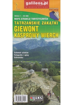 Giewont Kasprowy Wierch Mapa atrakcji turystycznych 1:20 000