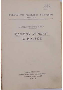 Zakony żeńskie w Polsce, 1935