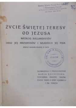 Życie Świętej Teresy od Jezusa, 1927 r.
