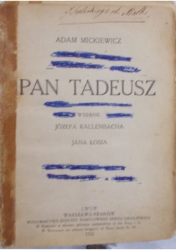 Pan Tadeusz,  1921 r.