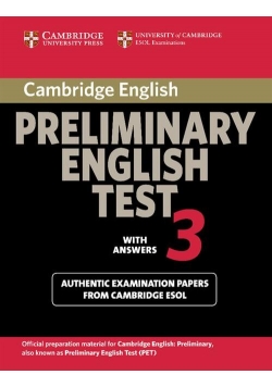 Cambridge Preliminary English Test 3 Student's Book with Answers
