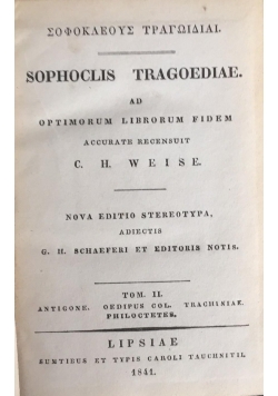 Sophoclis tragoediae, 1841 r.
