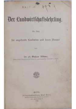 Der Landwirtlchaftslehrling , 1896 r.