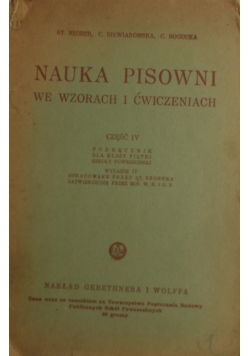 Nauka pisowni we wzorach i ćwiczeniach, 1937 r.