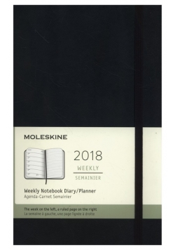 Kalendarz 2018 tygodniowy Moleskine 12M L czarny
