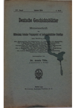 Deutsche Geschichtsblatter 4 , 1914r.