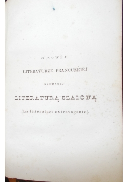 O nowej literaturze Francuzkiej, 1838 r.