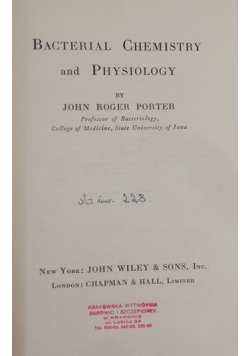 Bacterial Chemistry and Physiology, 1950