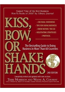 Kiss, bow, or shake hands