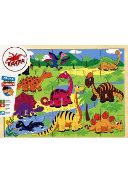 Puzzle drewniane dinozaury Playme