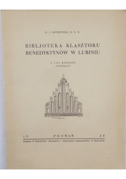 Bibljoteka klasztoru Benedyktów w Lubiniu, 1929r