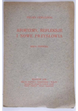 Aforyzmy, refleksje i nowe przysłowia, 1929 r.