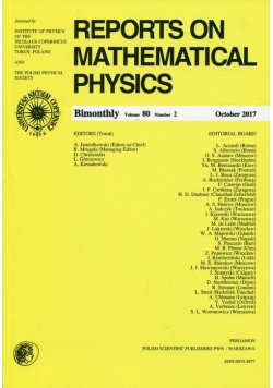Reports on Mathematical Physics 80/2 Pergamon