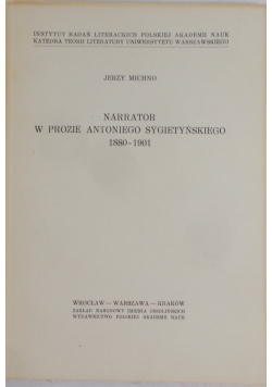 Narrator w prozie Antoniego Sygietyńskiego 1880-1901 - Tom VIII