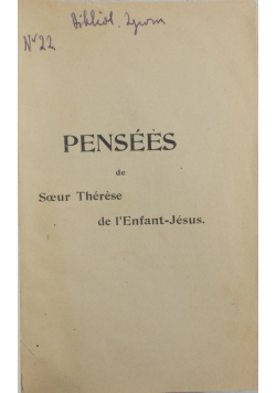 Pensees, 1909r