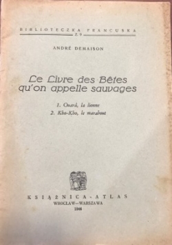 Le livre des Betes qu'on appelle sauvages