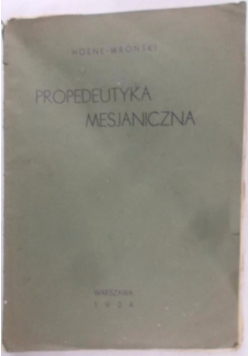 Propedeutyka mesjaniczna. 1934 r.