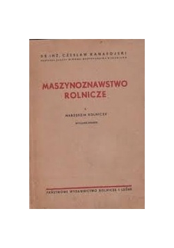 Maszynoznawstwo rolnicze , 1948r.