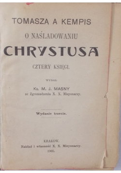 O naśladowaniu Chrystusa, 1905 r.